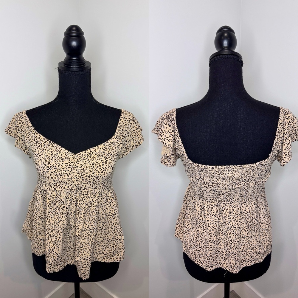 Japna Leopard Print Off Shoulder Top (XS)